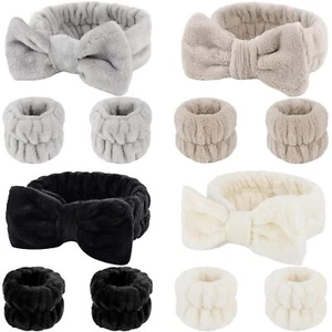 12 PCS Face Wash Headband Wristband Set for Black, Gray, Light coffee, Beige - Picture 1 of 6
