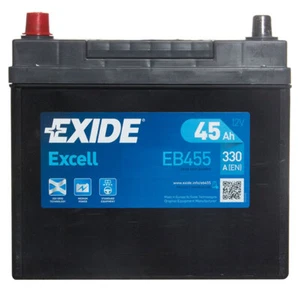 Excell 159 Car Battery 12V 45Ah 330cca L237 x W127 x H225 1/1 3 Year Exide EB455 - Picture 1 of 7