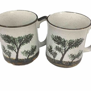 Otagiri Speckled Stoneware Tree Cups Retro(2) - Picture 1 of 6