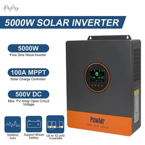 5KW 48VDC Solar Pure Sine Wave Inverter 110VAC 100A MPPT Controller Parallel -US - Picture 1 of 13