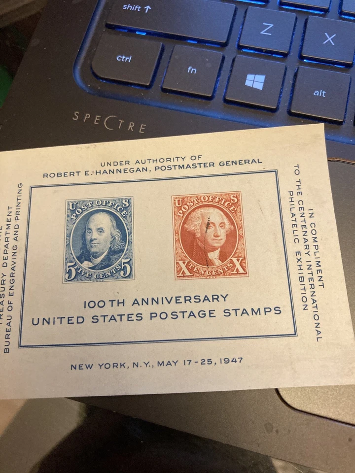 100th Anniversary U.S. Postage Stamps 1947 Philatelic Exhibition - Image 1 of 1