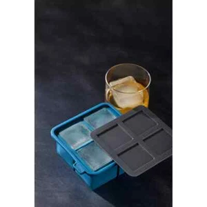 Houdini King Cube Ice Cube Tray with Lid: Silicone Whiskey Ice Mold,ReusableBlue - Picture 1 of 4