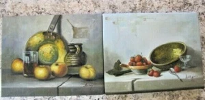 2 Original Stillleben Gemälde, signiert - Bild 1 von 8