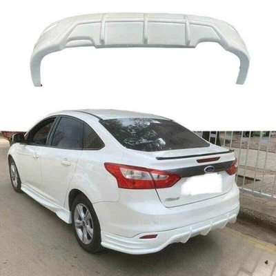 Rear Bumper Diffuser Lip Spoiler Refit For Ford Focus Sedan White 1PCS 2012-2014 - Image 1 of 4