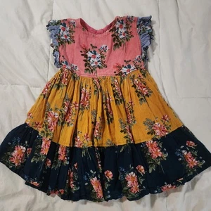 pink chicken dress Franklin Floral Girls Size 4y - Picture 1 of 9