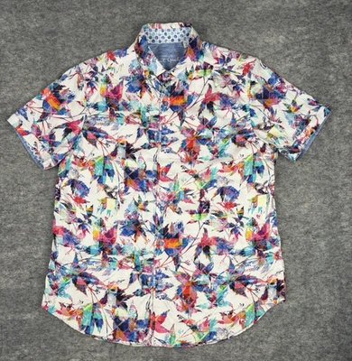 Robert Graham Shirt Mens M Multicolor Abstract Print Davenport Short SLeeve - Image 1 of 4