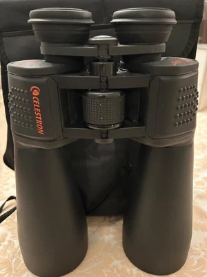Celestron SkyMaster Binoculars 25x70mm Multi-Coated Optics Orange Logo Used - Image 1 of 4