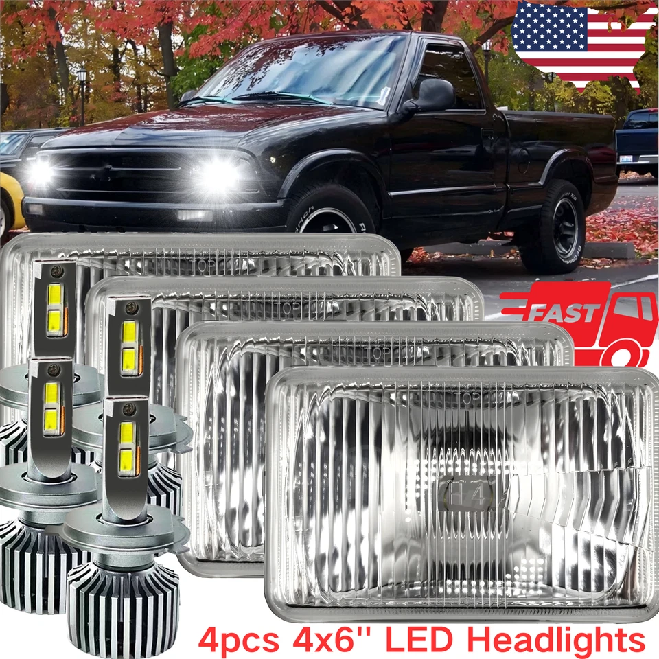 Faros LED de 4x6"" altos-bajos 2 piezas para camioneta Dodge Dakota 1987-1995 Foto 1 de 4