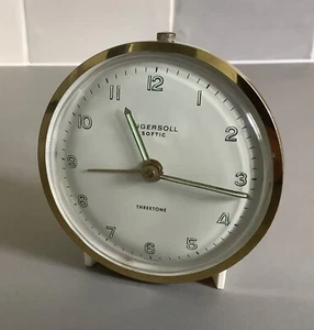 Ingersoll Softic Threetone Mechanical Alarm Clock(Junghans Trivox Silentic)~60’s - Picture 1 of 18