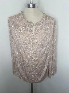Dolan Anthropologie Bluse Tunika Top Mauve Rosa Animal Print Damen Shirt Gr. L - Bild 1 von 8