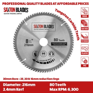 Saxton TCT Circular Wood Saw Blades 135mm to 305mm fits Bosch Dewalt Festool etc - Picture 1 of 41