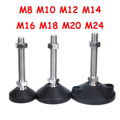 M8/M10/M12/M14~M24 304 Edelstahl Möbelfüße In Höhe Kippfüße Verstellbar Nylon - Bild 1 von 4