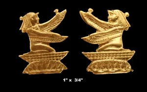 Isis Honrando al Faraón/Diseño del Renacimiento Egipcio/Estampado de latón en bruto/1 par. - Imagen 1 de 2