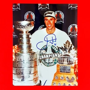 Autographed Joe Nieuwendyk Dallas Stars Stanley Cup Conn Smythe Photo - X3 - Picture 1 of 2