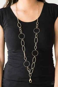 Collar cordón de paparazzi ""Perfect MISMATCH"" en oro - Imagen 1 de 3
