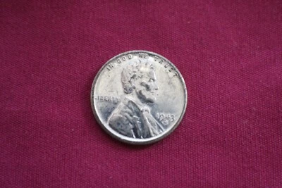 Extremely RARE 1943-D War Time Steel Penny Mint Error by Lincoln's Mouth - Image 1 of 3