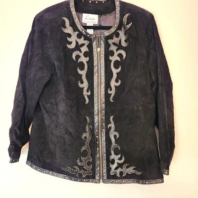 Linea Louis Dell'Olio куртка замши кожи 1 X черный серебро с заклепками женщин - Изображение 1 из 4