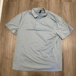 Lululemon Poloshirt Kurzarm Button Down Golf hellblau Erwachsene Größe 2XL - Bild 1 von 5