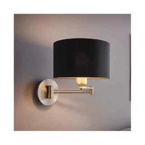 Wandleuchte EGLO MASERLO Schwarz, Gold, Metall, Textil 1xE27/60W/230V, IP20 - Bild 1 von 5