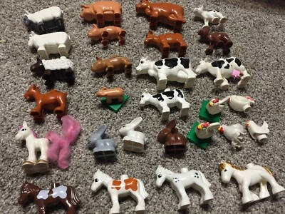 1 lego duplo figure farm zoo pig horse pony sheep goat chicken hen cow rabbit - Image 1 of 4