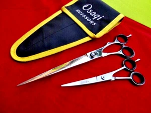 120DaysWARRANTY_ Pet 9" Scissors dog grooming /Japanese Steel+ 6" UPWARD Curved - Foto 1 di 15