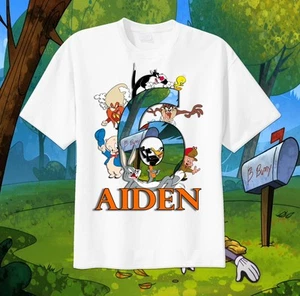 Bugs Bunny Friends Looney Tunes Custom T-shirt Personalize Birthday, Tweety, Taz - Picture 1 of 2