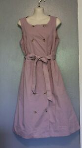 NWT J Crew Mauve Pink Garment Dyed Buttoned Belted Trench Shirt Dress 12
