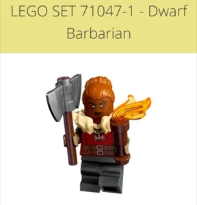 Lego Dungeons & Dragons D&D Minifig (COLDND-1) Dwarf Barbarian - NEVER ASSEMBLED - Picture 1 of 11