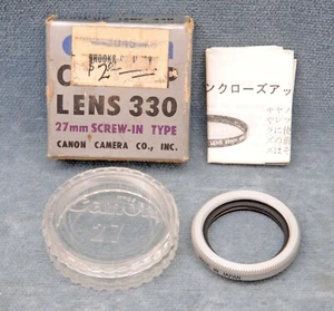 VINTAGE CANON CLOSE-UP LENS #330 27MM SCREW-IN TYPE IN CASE, BOX, IB - Bild 1 von 1