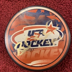 Brooks Orpik Signed Team USA Puck Autograph NHL Pittsburgh Penguins - Picture 1 of 1