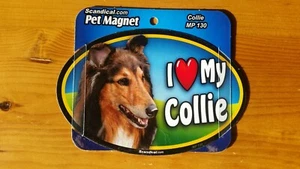 Scandical I Love My Dog laminierter Auto Haustier Magnet 4" x 6" Collie - Bild 1 von 1
