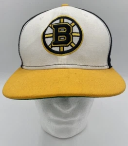Boston Bruins NHL Hat Cap New Era Snapback White Black Yellow Rear Blockhead - Picture 1 of 15