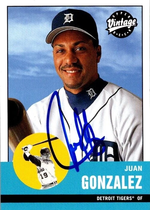 Juan Gonzalez autographed Baseball Card (Tigers) 2001 Upper Deck Vintage #118 - Image 1 of 1