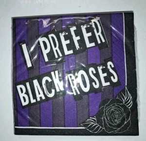Wednesday Addams Netflix Show I Prefer Black Roses Napkins 16 Pack 9-3/4" NEW - Picture 1 of 4