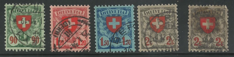 Switzerland - Lot of 5 early stamps - Scott no. 200 to 203a -Used - Image 1 of 1