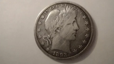 1893 S BARBER HALF DOLLAR from estate Cover
