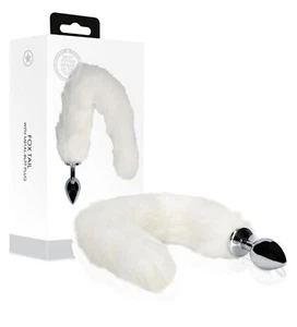 Enchufe anal de metal dilatador estimulador anal Fox Tail - White sextoys hot - Imagen 1 de 10