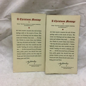 2 tarjetas de Navidad mensaje de la Ciencia Cristiana Mary Baker Eddy - Imagen 1 de 7