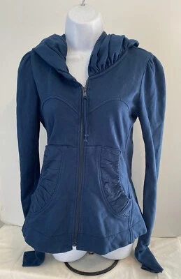 Prairie Underground  Dark Teal Full Zip Cotton Hoodie- XS - Image 1 of 4