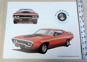 1972 Plymouth Road Runner 11"x14" lizenzierter Lithographiedruck - Bild 1 von 1
