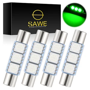 4 x SAWE Verde LED Parasol Tocador Espejo Luces Bombillas T6 6612F 6614F 6641 28mm - Imagen 1 de 5