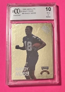 Randy Moss 🔥 1998 Playoff Draft Pick #9 Gold Foil Rookie RC BCCG 10 Mint SP 👀 - Picture 1 of 10