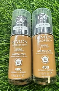 REVLON COLORSTAY 24hrs Foundation NORMAL/DRY SKIN 400 CARAMEL New ~ 2 Pcs - Picture 1 of 1