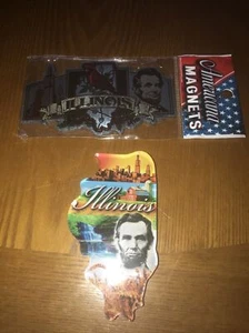 Illinois State Shape Refrigerator Magnets (2) 4" Acrylic New ! - Picture 1 of 1