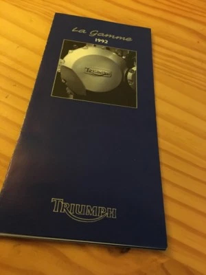 Triumph Rango 1992 Catálogo Moto Folleto Prospecto Folleto Francesa - Imagen 1 de 3