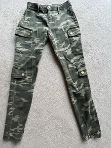 River island ladies skinny green combat cargo trousers uk 8 - Picture 1 of 13