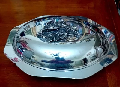 VASSOIO VINTAGE CON COPERCHIO, DA ARROSTI  - Immagine 1 di 4