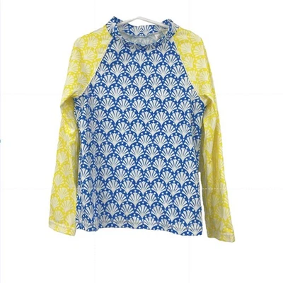Top Mini Boden Rashguard Niños 8-9Y Manga Larga Hotchpotch Coral Azul Amarillo Nuevo con Etiquetas Foto 1 de 4