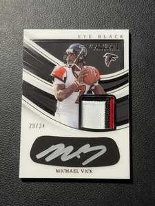 2023 Panini Immaculate Michael Vick EYE BLACK PATCH AUTO /34 Falcons 3 Color - Picture 1 of 2