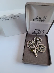 Nolan Miller Glamour Collection Cottage grüner Garten Blume Brosche Anstecknadel in Box - Bild 1 von 13